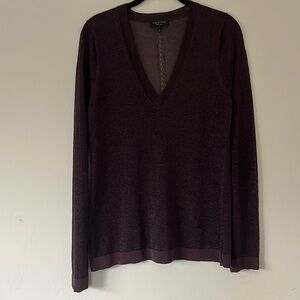 Rag & Bone women’s purple sparkle top with details. Size M.
